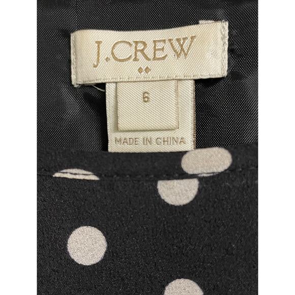 J.Crew Black & Cream Polka Dot Long Sleeve Dress 6 - Picture 4 of 7